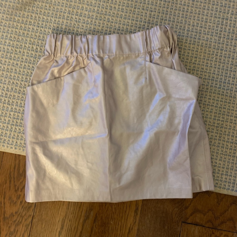 zara mini pink metallic skirt